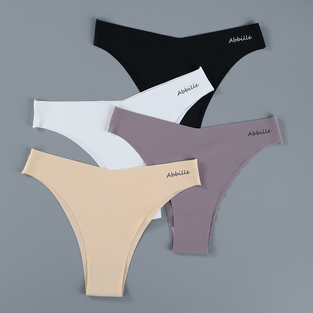 3PCS/Set Women Seamless Lingerie Female Thongs Sexy Underwear Woman Invisible Low-Rise Underpant Women’s Panties Bikini Briefs