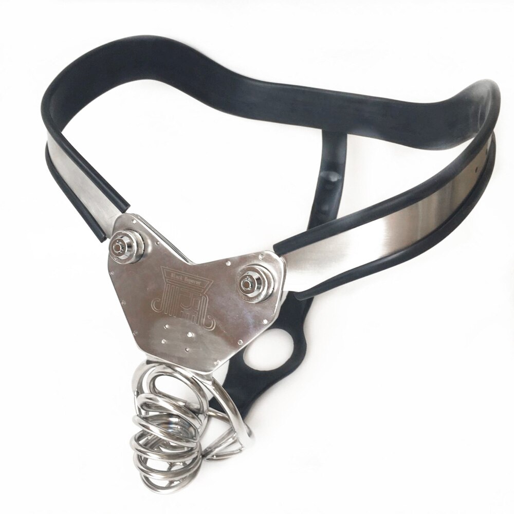 Black emperor’s new style stainless steel men’s chastity restraint belt chastity cage