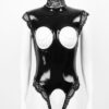 Erotic Lingerie Woman Leather Bodysuit Sexy lingerie One-piece Sexy Underwear Open Breast Lace Trimmed Leotard Bodysuit Sensual