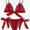 Leechee Sexy Lingerie Set Women Lace Strappy Wire Free Bra Set Erotic Lingerie Porno Femme Erotic Plus Size Women’s Underwear