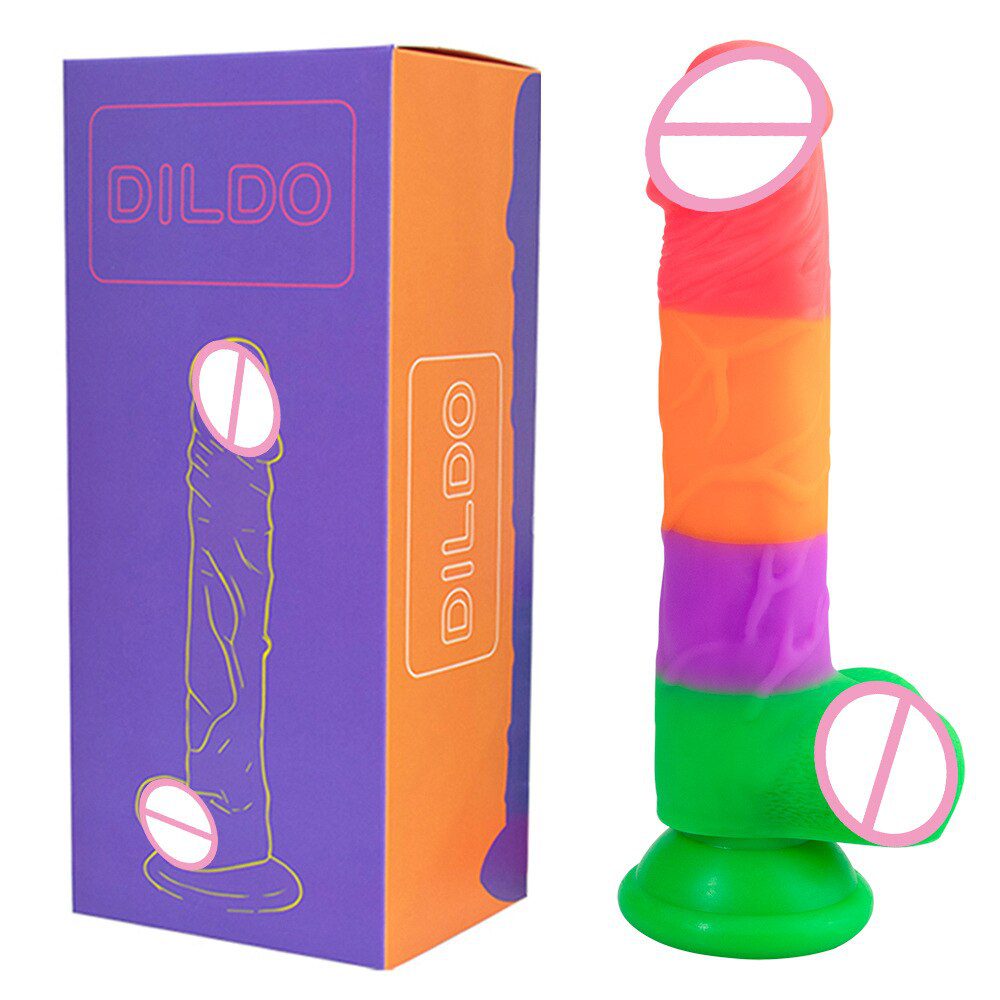 Rainbow LGBT Gay Penis Black Adult Toys Anal Toy for Men Fisting Suction Dildo Realistic BDSM Lesbian Chastity